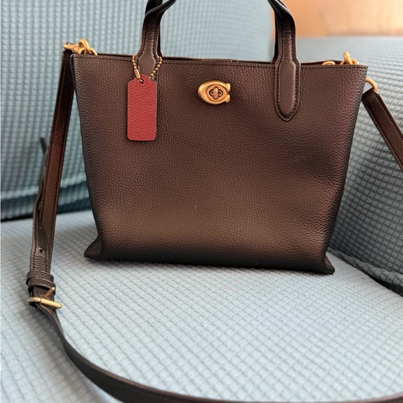 Coach Black Crossbody Bag with Gold Accents - Picture 2 of 13